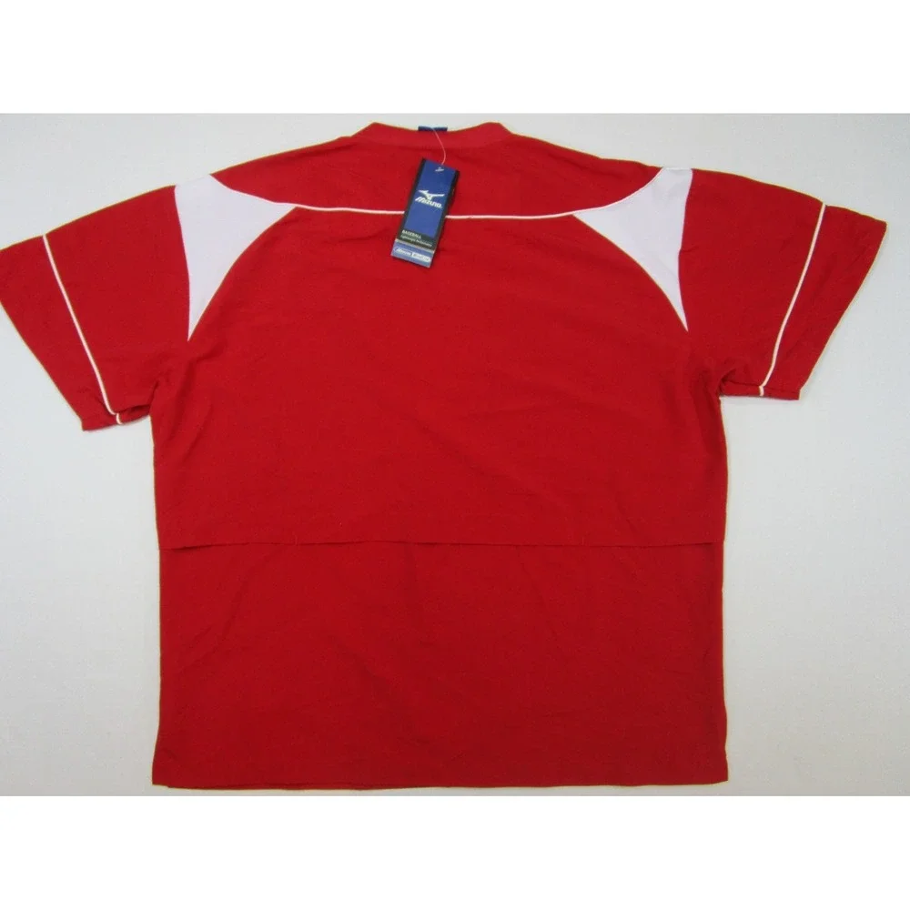 Mizuno Mens Windproof baseball SS Pullover NWT training Practice Size Small Red